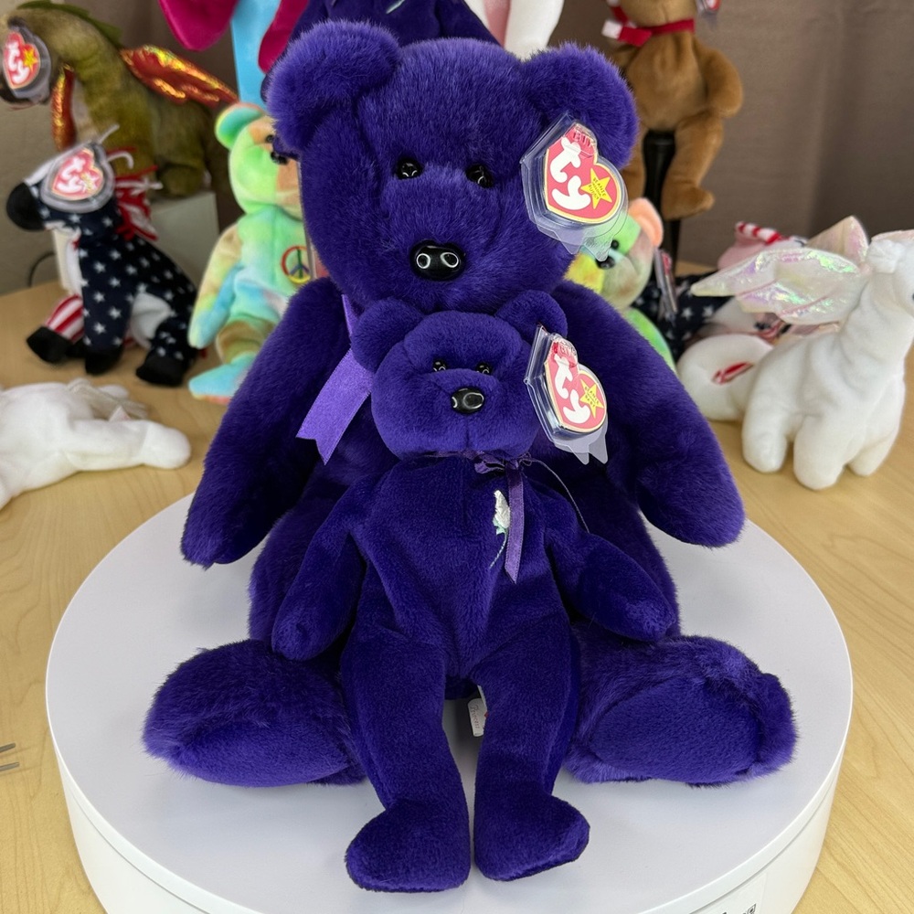 👑PRINCESS BEAR BUNDLE - P.V.C PELLETS BEANIE BABY & BEANIE BUDDY👑
